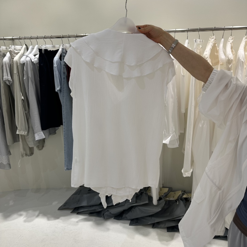 VEREN韓國東大門代購女裝新品推薦26夏季職業人氣襯衫蕾絲衫VEREN襯衫/蕾絲衫
