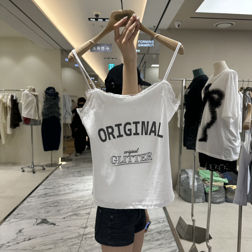 FORMING-P韓國東大門直郵女士新品26春夏吊帶背心蕾絲無袖FORMING-P吊帶/背心圖色1
