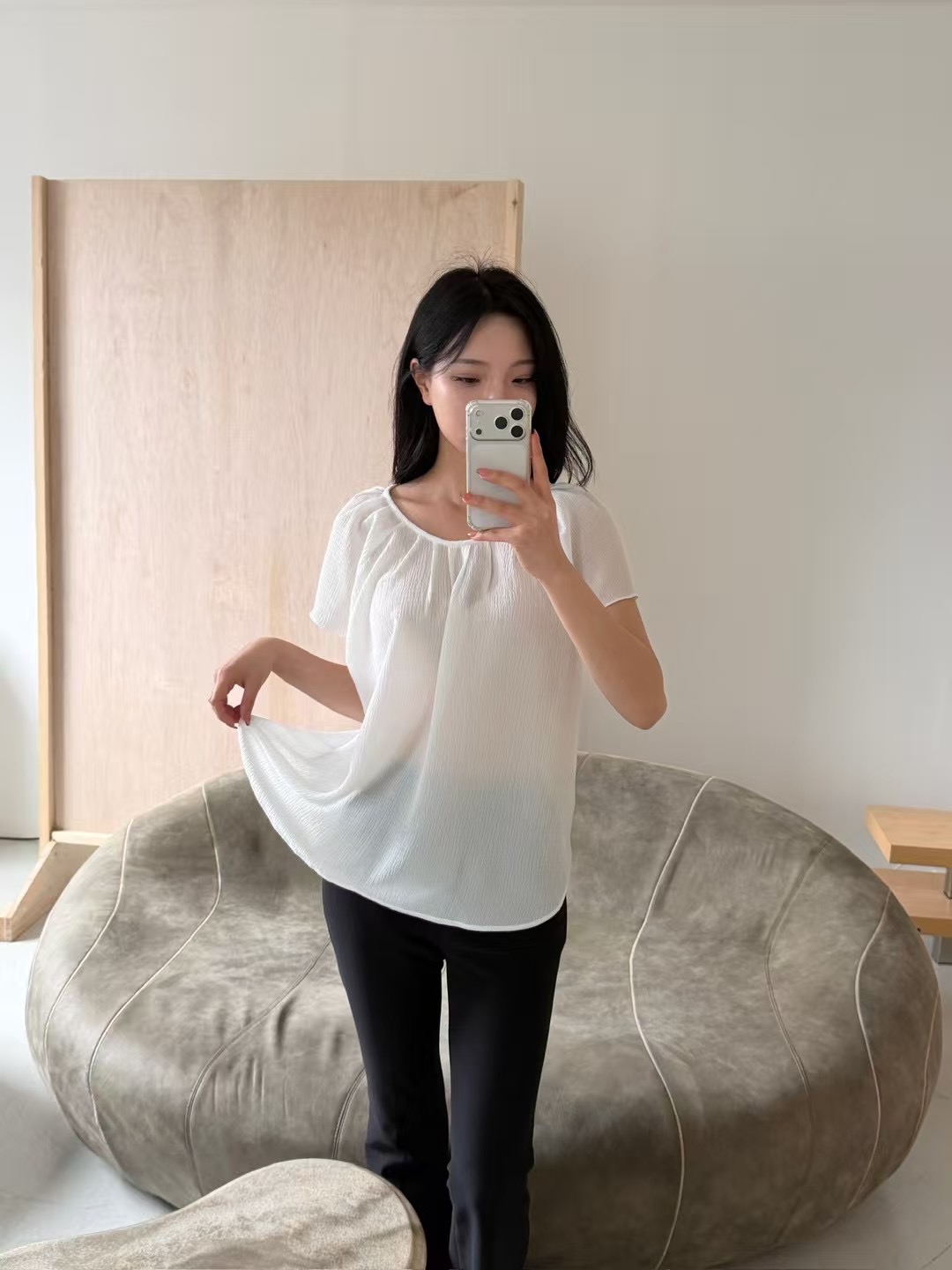 바츠韓國直郵女士新款時尚推薦26夏季休閑人氣襯衫蕾絲衫Vatz襯衫/蕾絲衫