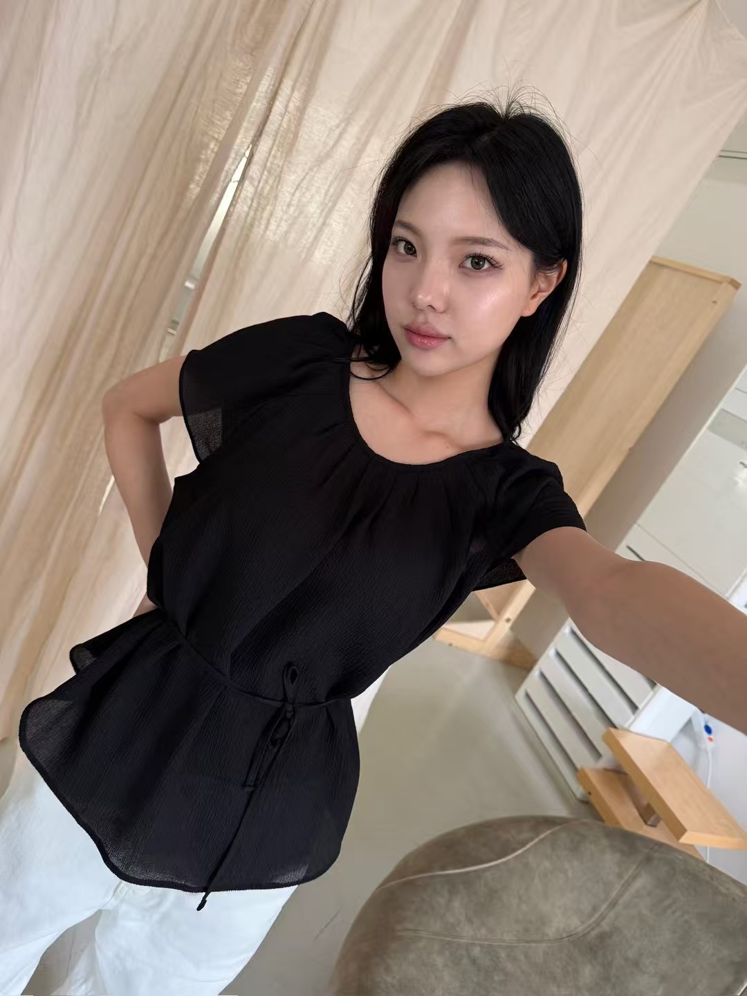 바츠韓國直郵女士新款時尚推薦26夏季休閑人氣襯衫蕾絲衫Vatz襯衫/蕾絲衫