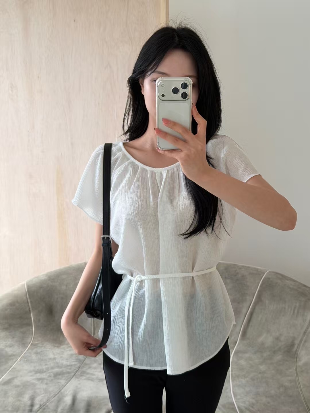 바츠韓國直郵女士新款時尚推薦26夏季休閑人氣襯衫蕾絲衫Vatz襯衫/蕾絲衫圖色2