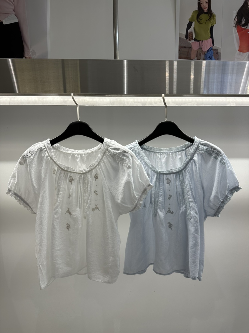 ARTE STUDIO/ATTENTION EDITORIAL韓國東大門直郵女士新款26春夏襯衫蕾絲衫刺繡ARTE Studio襯衫/蕾絲衫圖色2