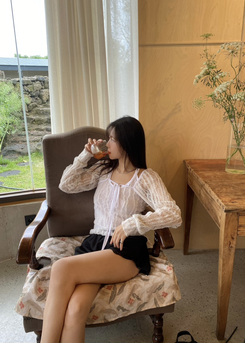 OUPPT韓國代購女裝新款26夏季休閑26春夏推薦時尚襯衫蕾絲衫OUPPT襯衫/蕾絲衫