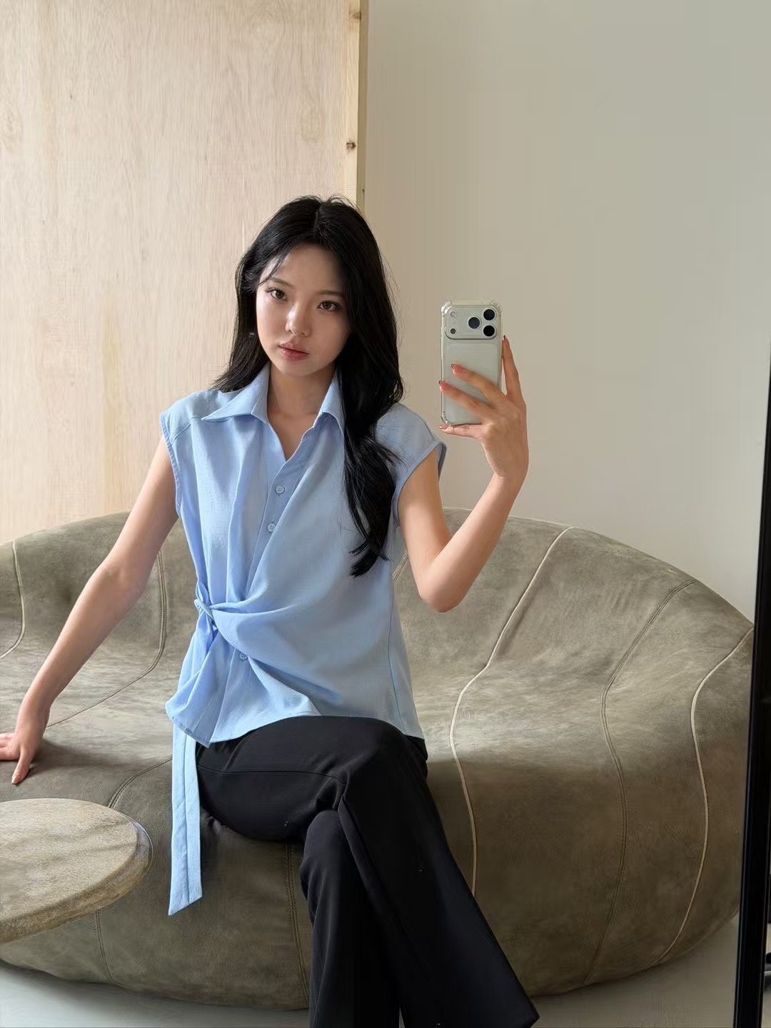 바츠韓國東大門直郵女士新款時尚26夏季休閑推薦襯衫蕾絲衫Vatz襯衫/蕾絲衫