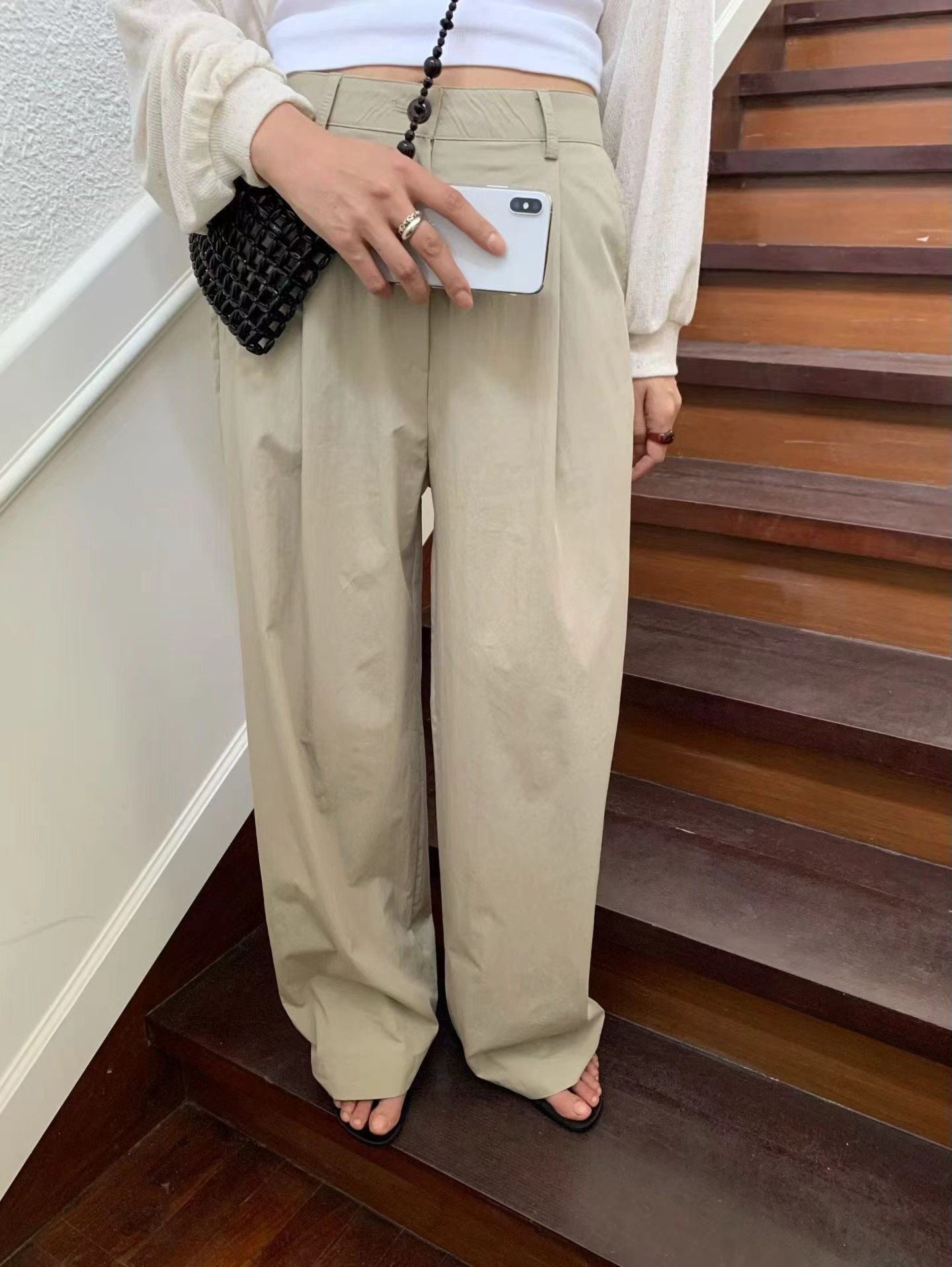 FEVER韓國直郵女士新品職業26春夏26夏季熱賣時尚休閑褲褶皺FEVER休閑褲