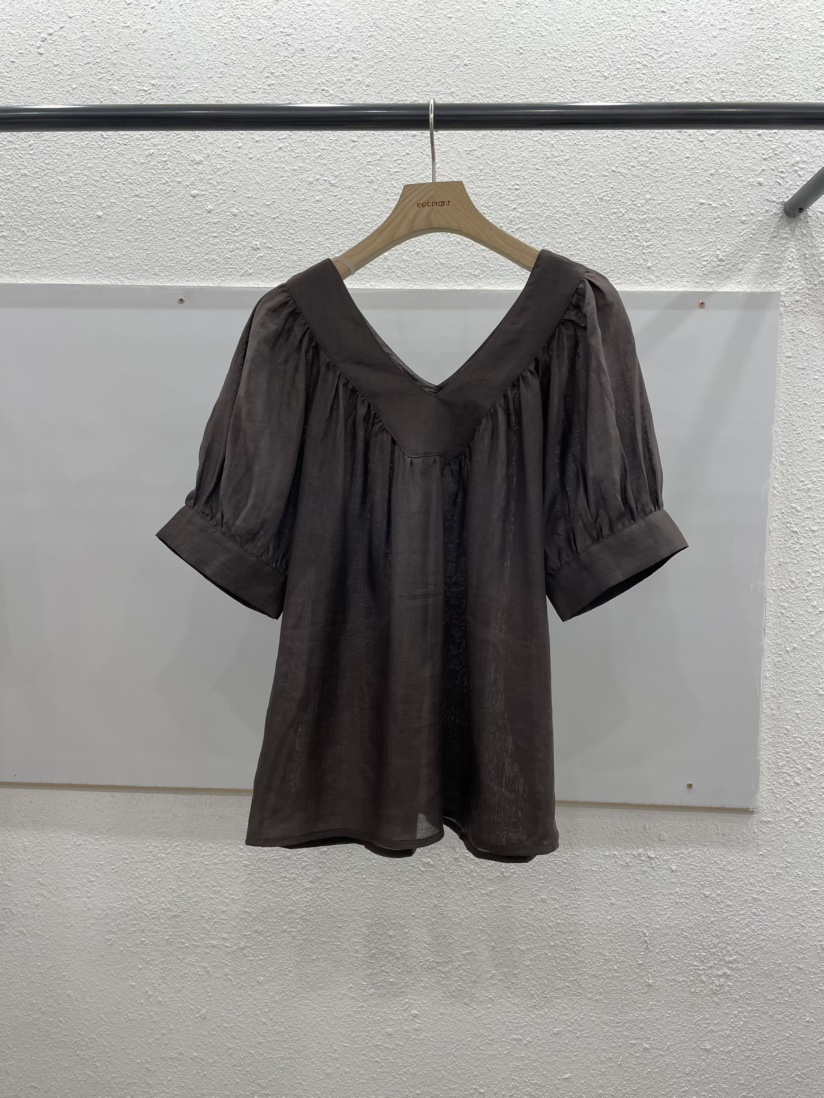 EGGPLANT韓國代購女裝新品休閑26春夏人氣襯衫蕾絲衫亞麻布EGGPLANT襯衫/蕾絲衫圖色2