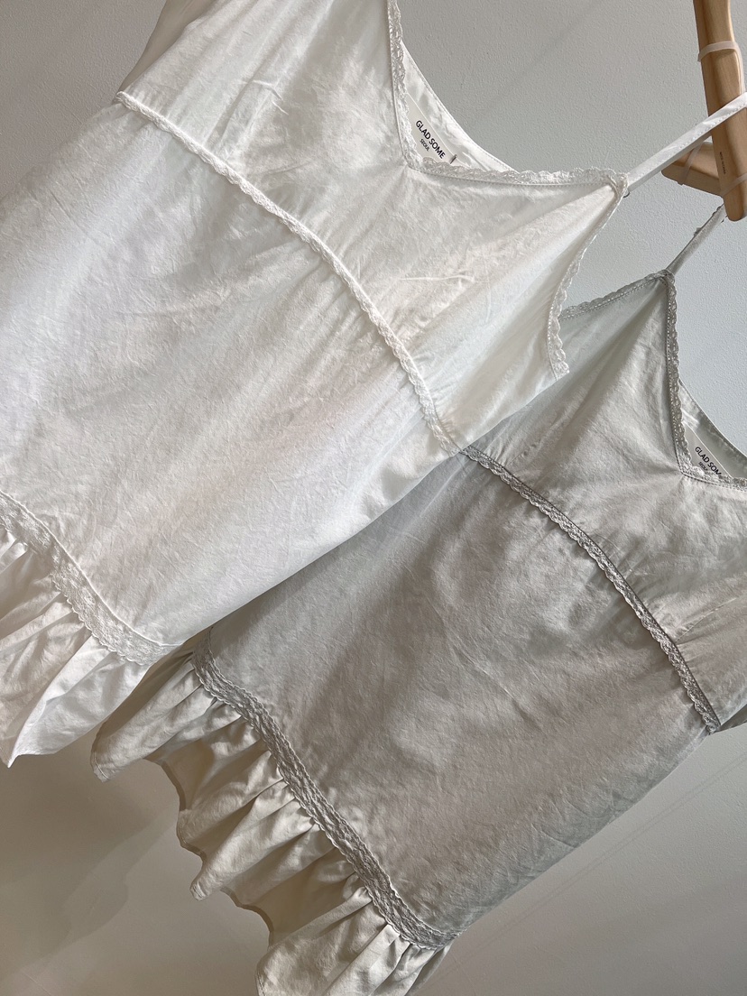 GLAD SOME韓國東大門直郵女裝新品26夏季吊帶背心荷葉邊無袖GLAD SOME吊帶/背心