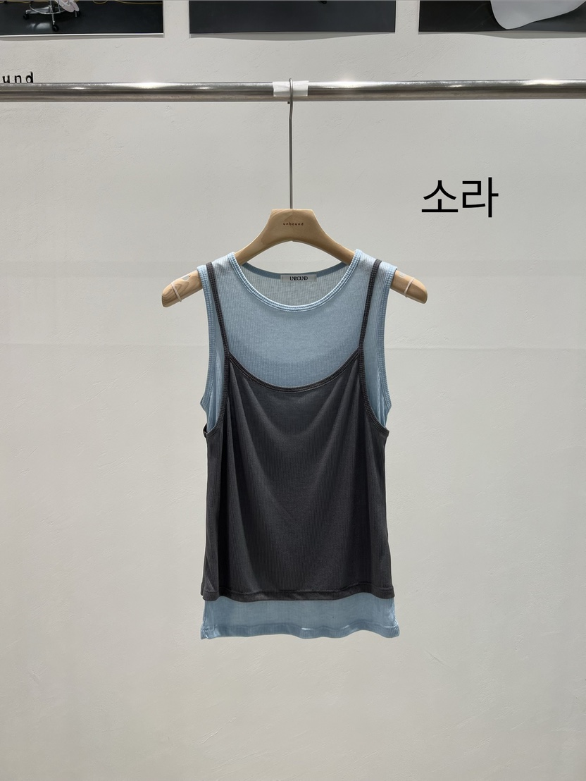 UNBOUND東大門實拍韓國女裝新品職業26春夏吊帶背心天絲無袖UNBOUND吊帶/背心圖色1