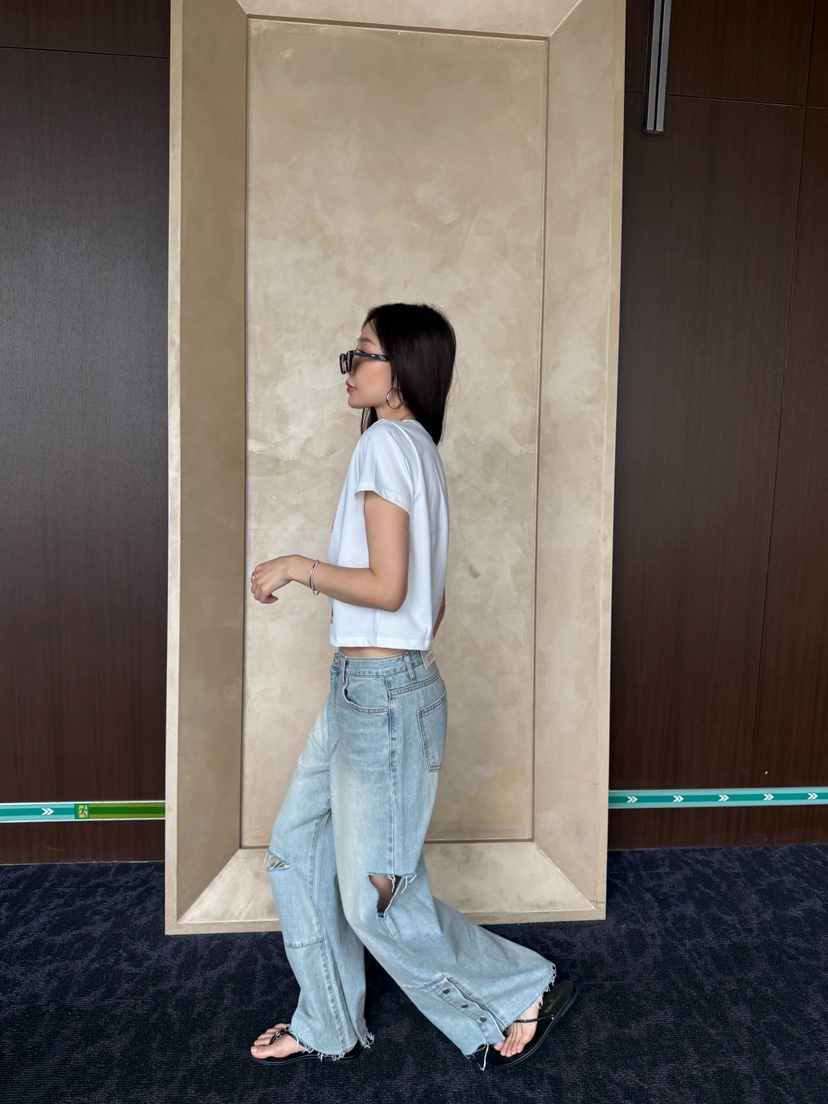 LUMIPLE韓國直郵女裝新品職業推薦時尚26春夏人氣休閑牛仔褲LUMIPLE牛仔褲