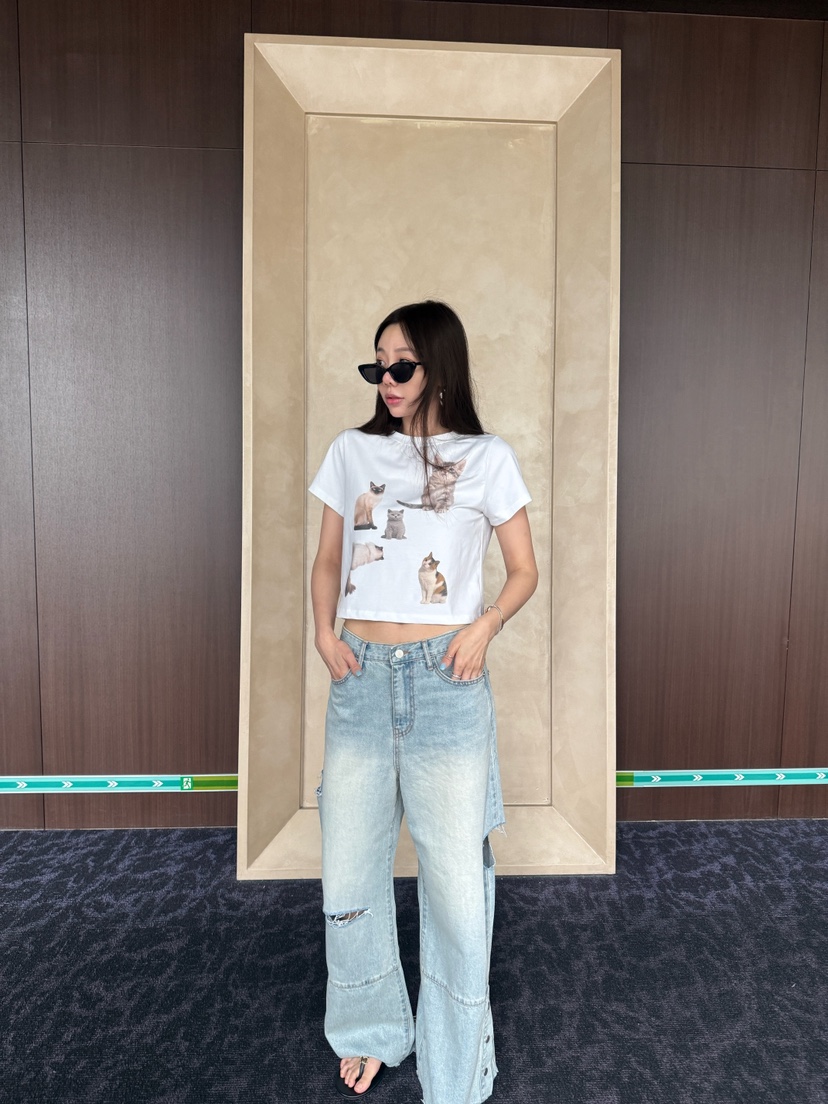 LUMIPLE韓國直郵女裝新品職業推薦時尚26春夏人氣休閑牛仔褲LUMIPLE牛仔褲