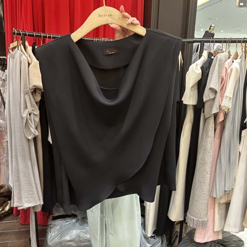 HERISH東大門實拍韓國女士新品職業時尚26春夏襯衫蕾絲衫無袖Haute-Herish-Q襯衫/蕾絲衫圖色3