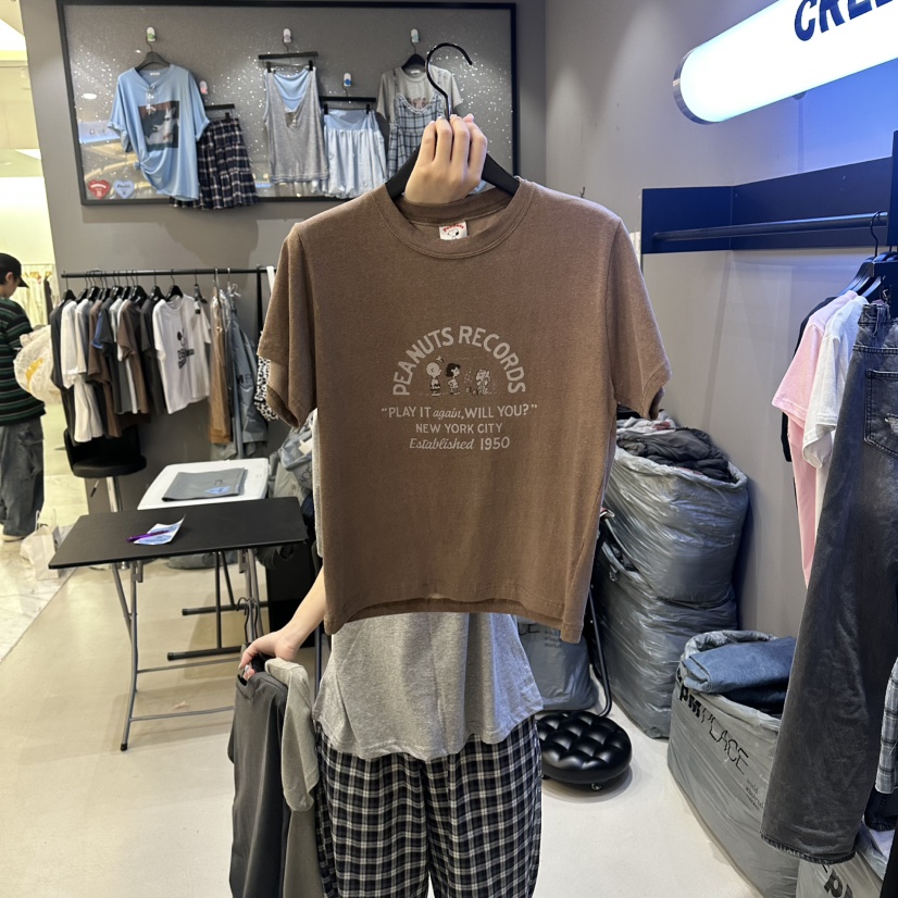 CREDITO韓國東大門代購女士新品熱賣推薦26夏季時尚26春夏T恤CREDITOT恤圖色2