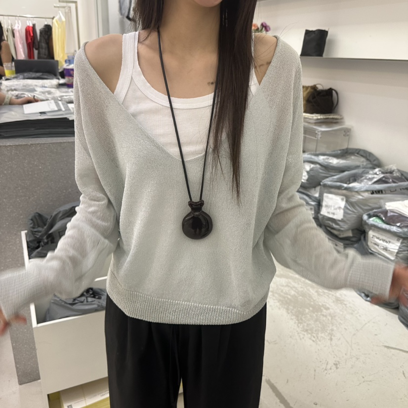 GALLERY-P韓國直郵女裝新品時尚人氣推薦熱賣休閑針織衫深VGALLERY-P針織衫圖色3薄荷