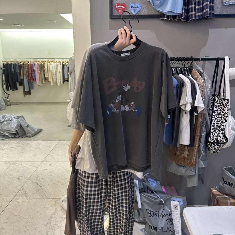 CREDITO韓國直郵女士新品人氣推薦職業26夏季熱賣休閑T恤CREDITOT恤圖色2
