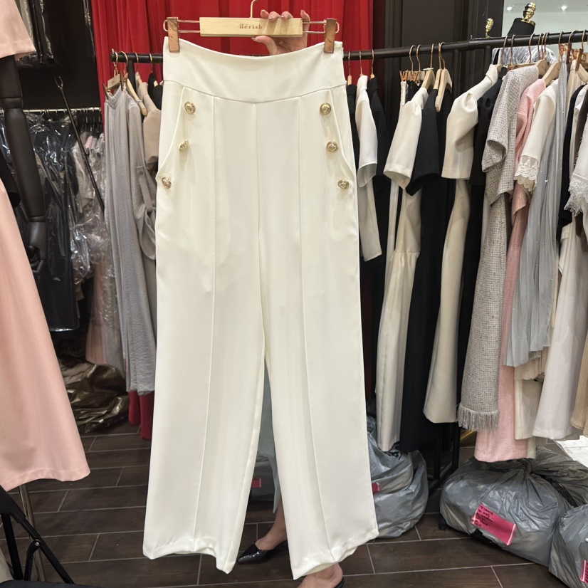 HERISH韓國東大門代購女士新品熱賣人氣職業時尚休閑褲紐扣Haute-Herish-Q休閑褲圖色1
