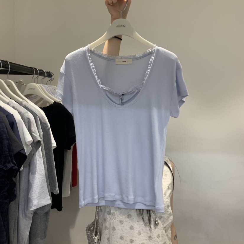 JINSIM東大門實拍韓國女士新品26夏季推薦時尚職業26春夏T恤JINSIMT恤圖色2
