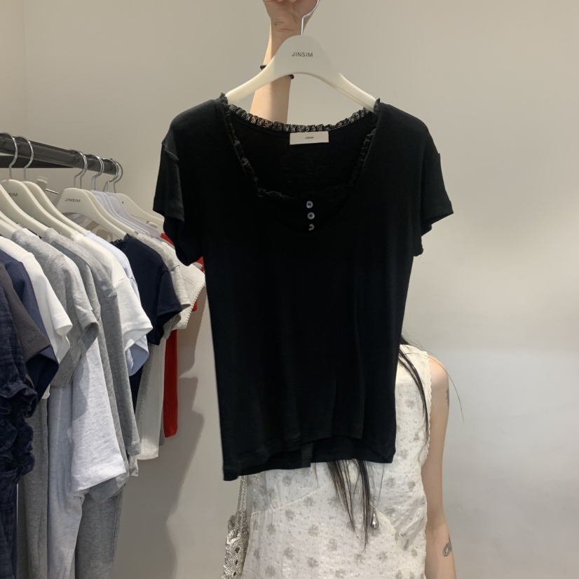 JINSIM東大門實拍韓國女士新品26夏季推薦時尚職業26春夏T恤JINSIMT恤圖色3