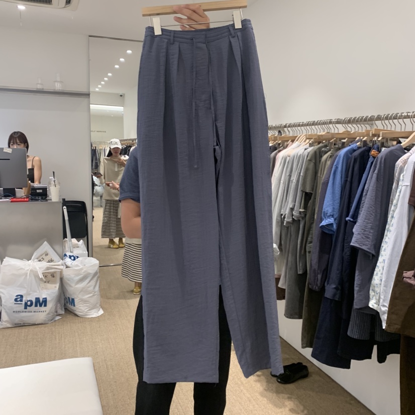 SELF SERVICE韓國代購女裝新品人氣時尚休閑熱賣休閑褲褶裥SELF SERVICE休閑褲圖色2