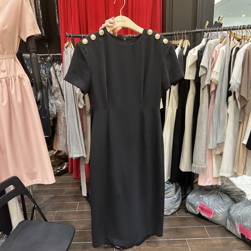 HERISH韓國代購女裝新款熱賣推薦人氣休閑職業連衣裙紐扣Haute-Herish-Q連衣裙圖色2