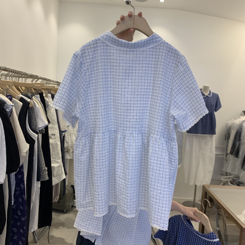 TAN&amp;COMO韓國直郵實拍女裝新品人氣26夏季襯衫蕾絲衫tan-COMO襯衫/蕾絲衫