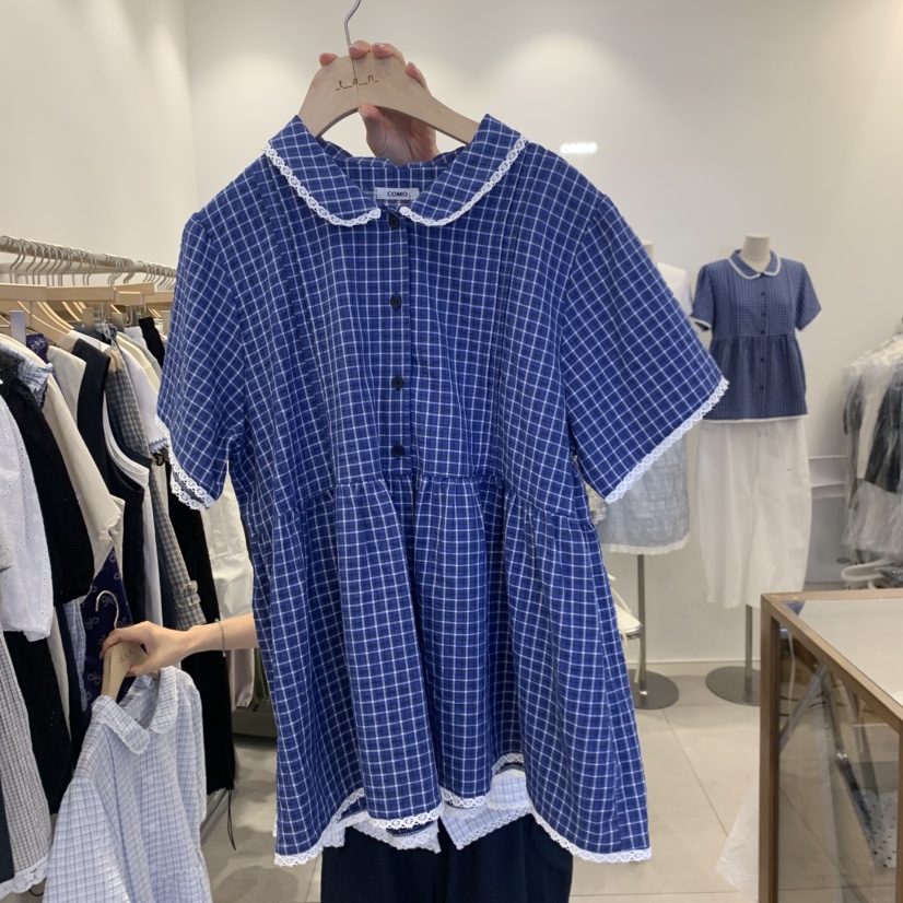TAN&amp;COMO韓國直郵實拍女裝新品人氣26夏季襯衫蕾絲衫tan-COMO襯衫/蕾絲衫