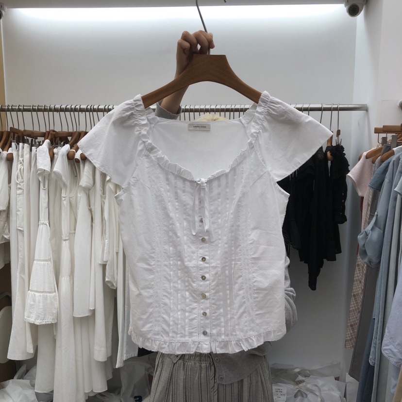 DRESS ROOM韓國直郵女裝新品26夏季人氣熱賣休閑襯衫蕾絲衫DRESS ROOM襯衫/蕾絲衫圖色1