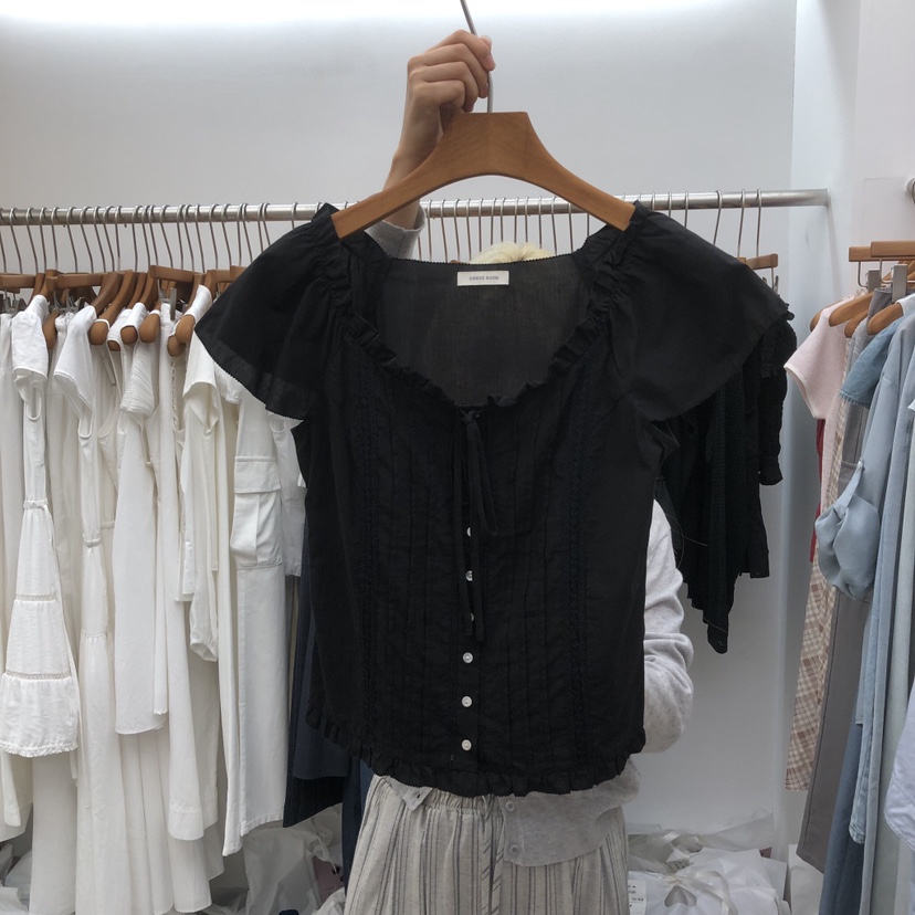 DRESS ROOM韓國直郵女裝新品26夏季人氣熱賣休閑襯衫蕾絲衫DRESS ROOM襯衫/蕾絲衫圖色2
