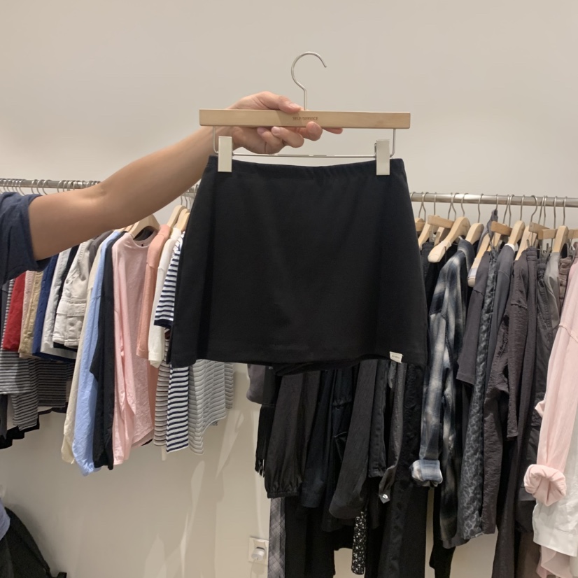 SELF SERVICE東大門實拍韓國女士新款26春夏休閑裙褲羅紋SELF SERVICE裙褲圖色1