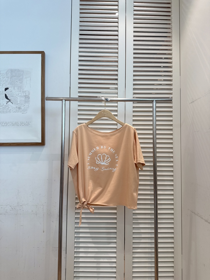 FAVE-L韓國代購女裝新品職業人氣26夏季休閑時尚T恤絲帶FAVE-LT恤圖色2