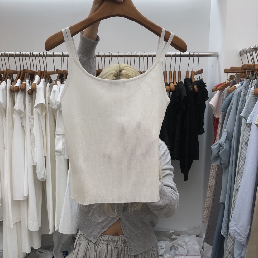 DRESS ROOM韓國東大門直郵女士新款26夏季吊帶背心無袖紐扣DRESS ROOM吊帶/背心