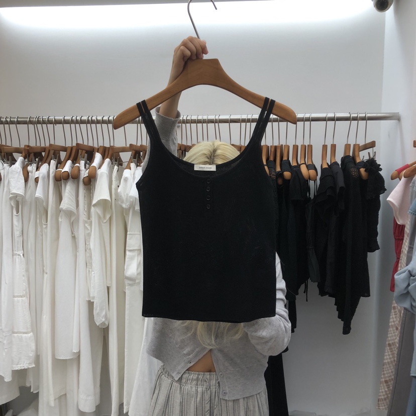DRESS ROOM韓國東大門直郵女士新款26夏季吊帶背心無袖紐扣DRESS ROOM吊帶/背心圖色2