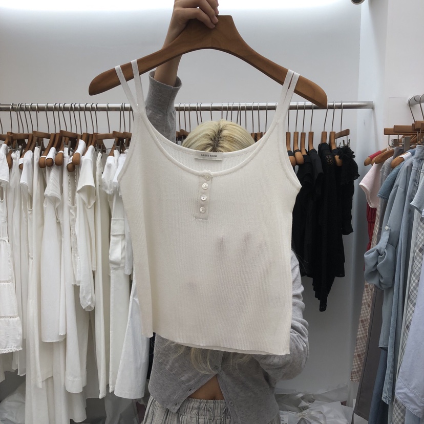DRESS ROOM韓國東大門直郵女士新款26夏季吊帶背心無袖紐扣DRESS ROOM吊帶/背心圖色3
