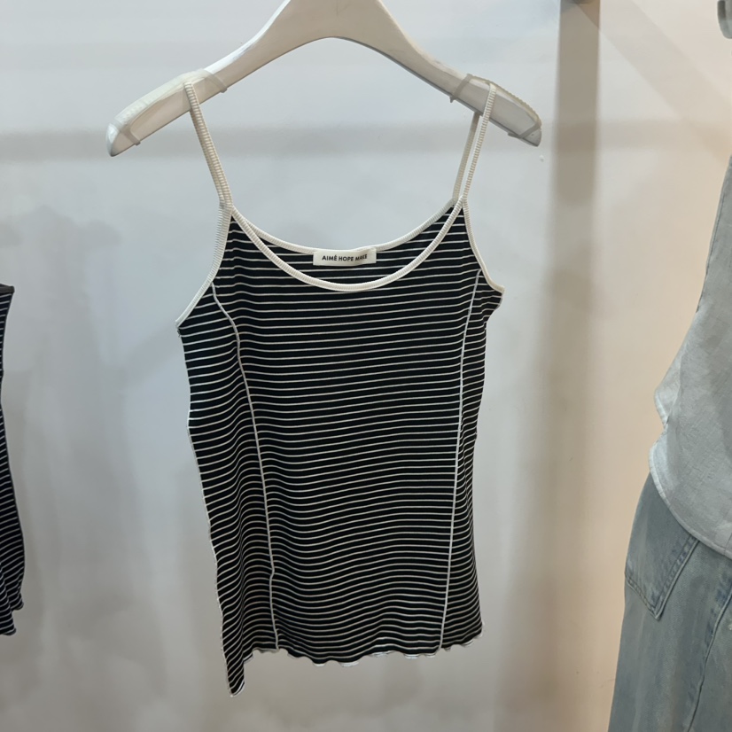 AIME HOPE MAKE/MYNAMEIS東大門實拍韓國女裝新品休閑吊帶背心AIME HOPE MAKE/MYNAMEIS吊帶/背心圖色1黑色