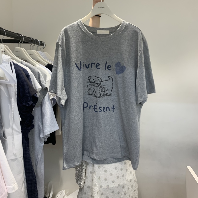 JINSIM東大門實拍韓國女士新品時尚人氣26春夏推薦26夏季T恤JINSIMT恤圖色2