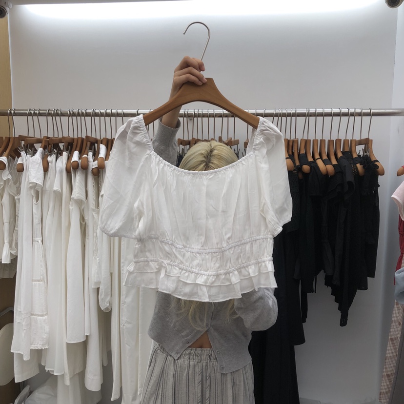 DRESS ROOM韓國東大門代購女士新款時尚26春夏襯衫蕾絲衫褶皺DRESS ROOM襯衫/蕾絲衫