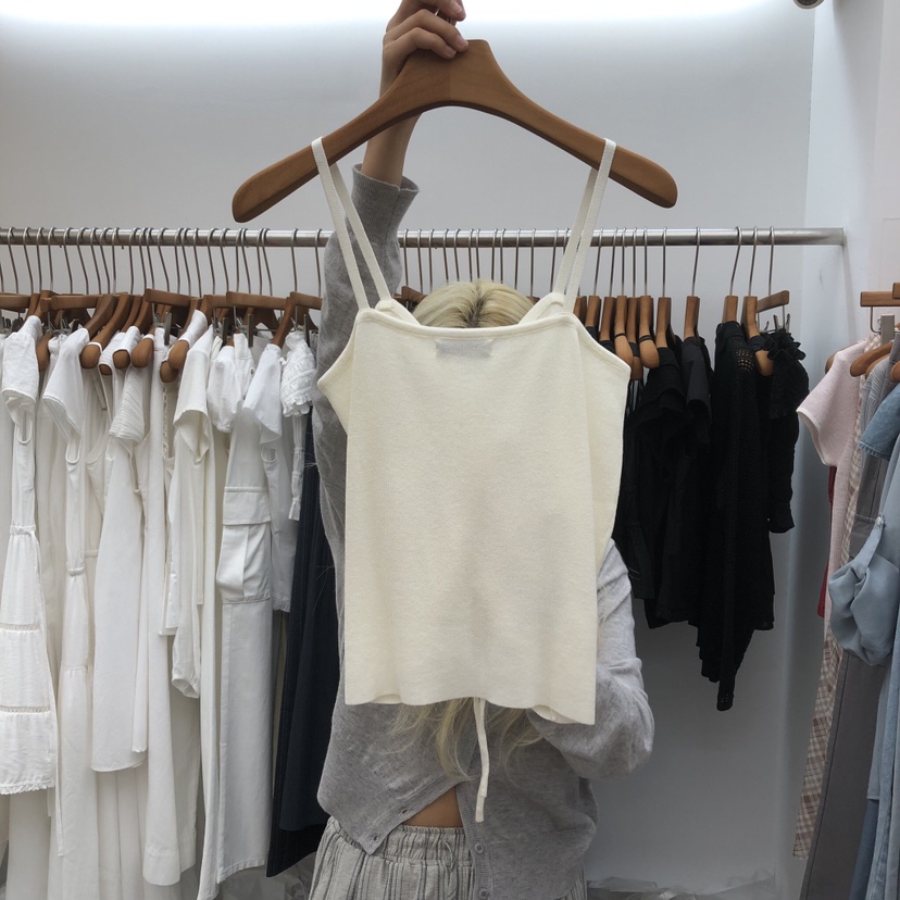 DRESS ROOM東大門實拍韓國女士新款人氣推薦吊帶背心無袖DRESS ROOM吊帶/背心