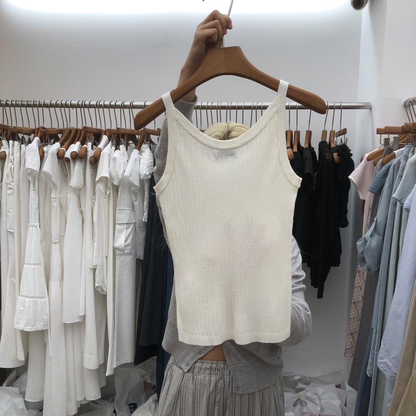 DRESS ROOM韓國直郵女士新品推薦人氣26春夏吊帶背心無袖羅紋DRESS ROOM吊帶/背心