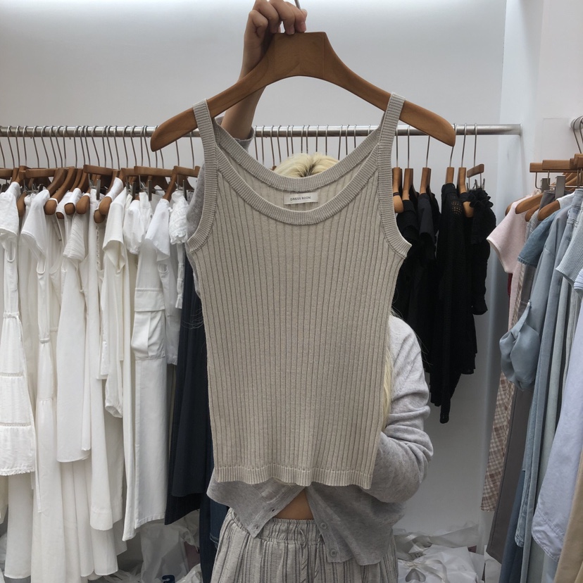 DRESS ROOM韓國直郵女士新品推薦人氣26春夏吊帶背心無袖羅紋DRESS ROOM吊帶/背心圖色2