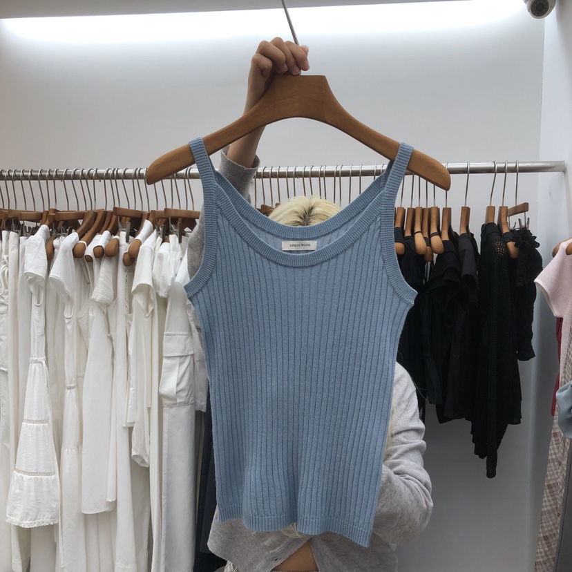 DRESS ROOM韓國直郵女士新品推薦人氣26春夏吊帶背心無袖羅紋DRESS ROOM吊帶/背心圖色3