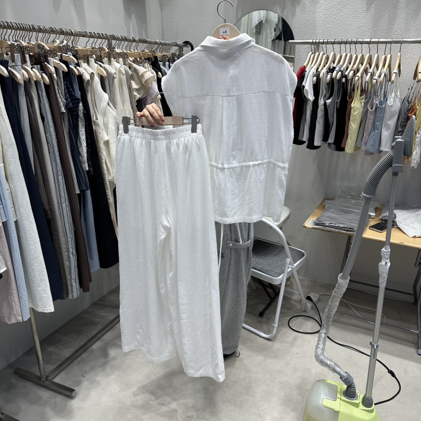 HOT PLACE/DREAM GIRIS/HOT ISSUE韓國直郵實拍女士新品熱賣套裝套裝亞麻HOT PLACE/DREAM GIRIS/HOT ISSUE套裝
