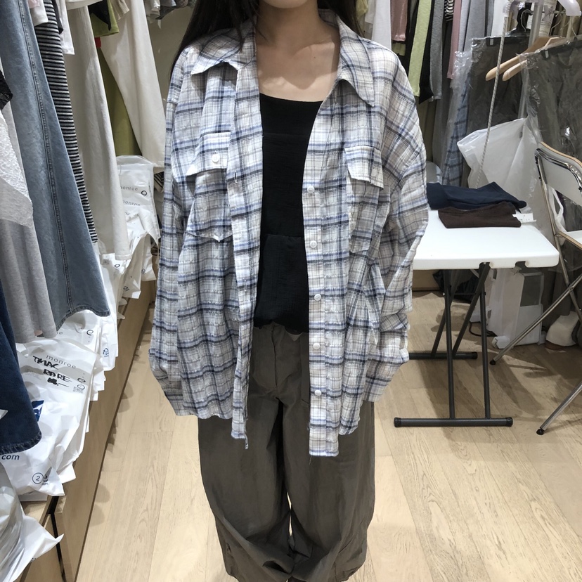 MEMOIRE韓國東大門直郵女士新品26夏季熱賣休閑襯衫蕾絲衫MEMOIRE襯衫/蕾絲衫圖色2