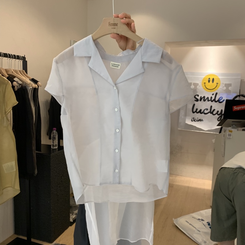 LA MAGIE FEMME韓國東大門直郵女士新品推薦襯衫蕾絲衫Lamagie Femme襯衫/蕾絲衫圖色1