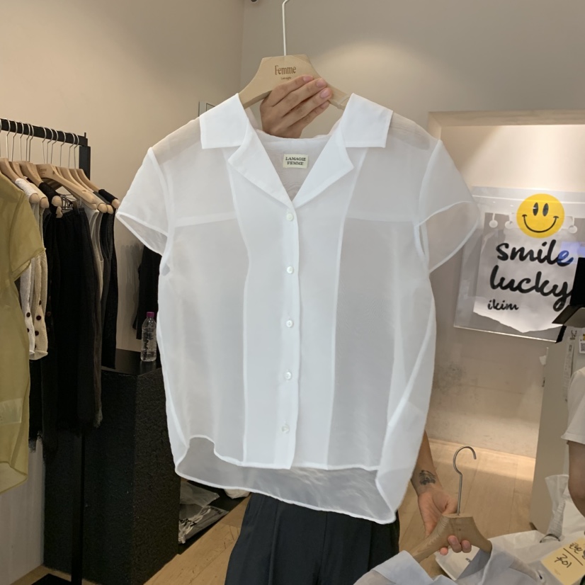 LA MAGIE FEMME韓國東大門直郵女士新品推薦襯衫蕾絲衫Lamagie Femme襯衫/蕾絲衫圖色2