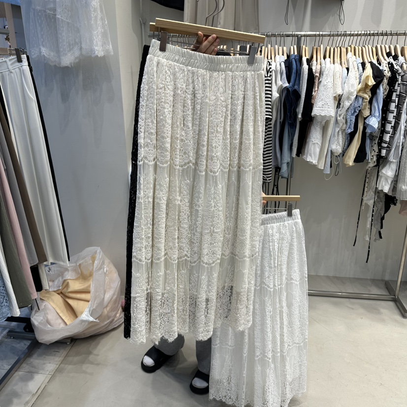 HOT PLACE/DREAM GIRIS/HOT ISSUE韓國代購女士新品26夏季長裙刺繡蕾絲HOT PLACE/DREAM GIRIS/HOT ISSUE長裙圖色2奶油色