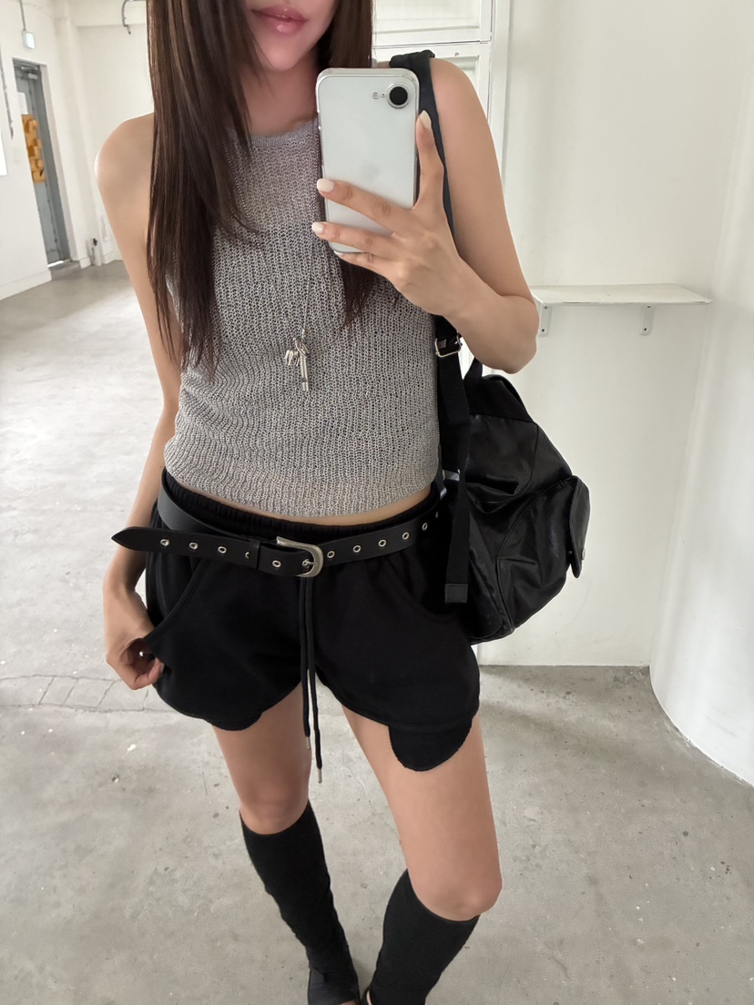 ACME韓國直郵實拍女裝新品推薦人氣時尚休閑吊帶背心網狀ACME吊帶/背心