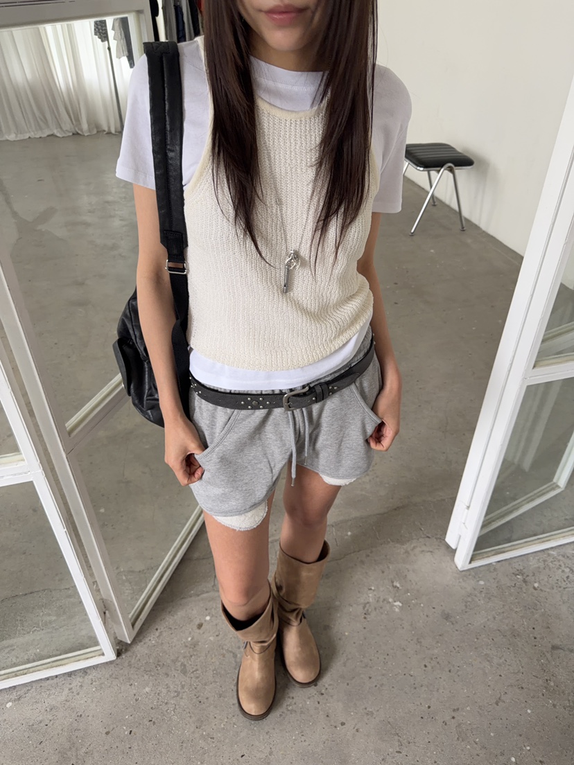 ACME韓國直郵實拍女裝新品推薦人氣時尚休閑吊帶背心網狀ACME吊帶/背心