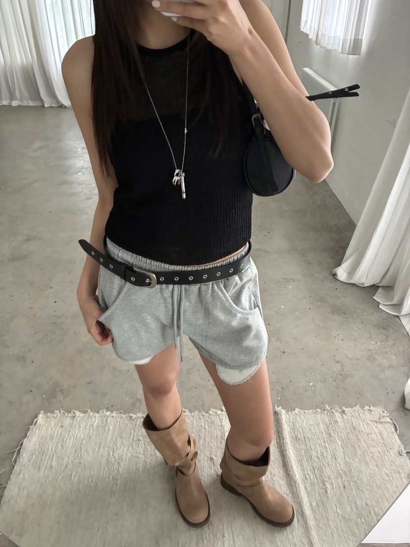 ACME韓國直郵實拍女裝新品推薦人氣時尚休閑吊帶背心網狀ACME吊帶/背心