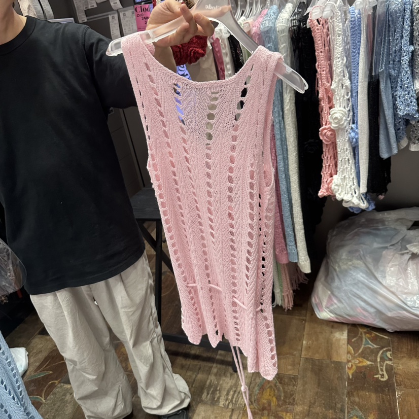 CLODE韓國代購女士新款熱賣26夏季休閑時尚吊帶背心花朵鏤空CLODE吊帶/背心