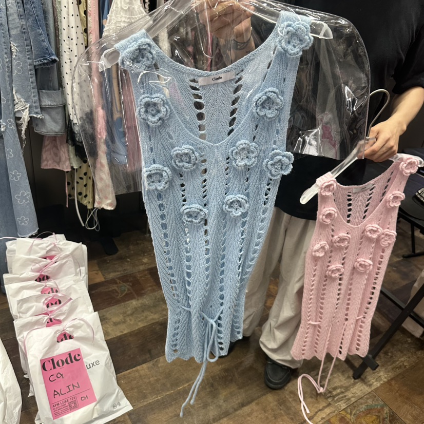 CLODE韓國代購女士新款熱賣26夏季休閑時尚吊帶背心花朵鏤空CLODE吊帶/背心圖色4