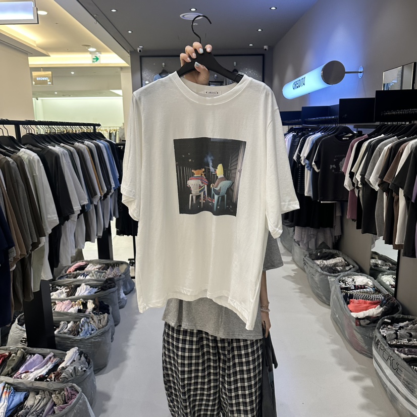 CREDITO韓國直郵女士新品熱賣休閑26春夏人氣26夏季職業T恤CREDITOT恤圖色1